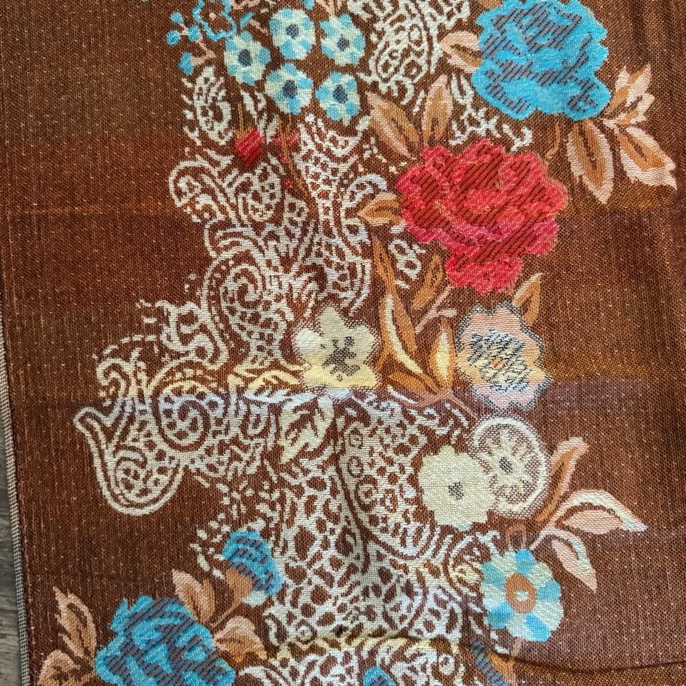 Pashmina Silk Blend Floral Scarf Wrap - Picture 2 of 5